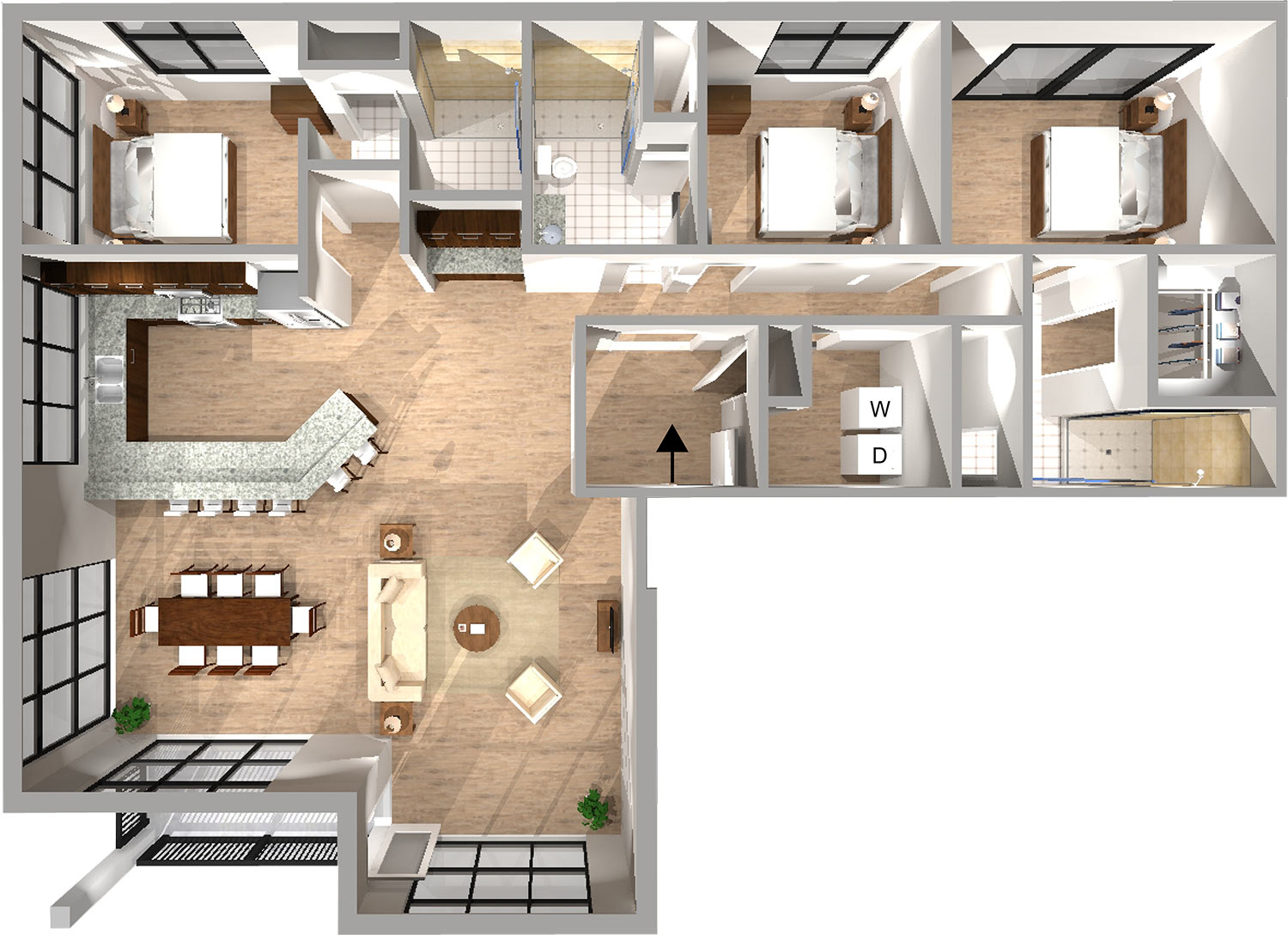 Three Bedroom Floorplan